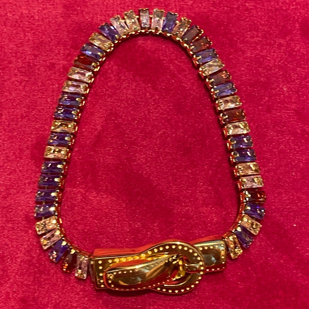 18k Gold Plated Jewel Buckle Bracelet